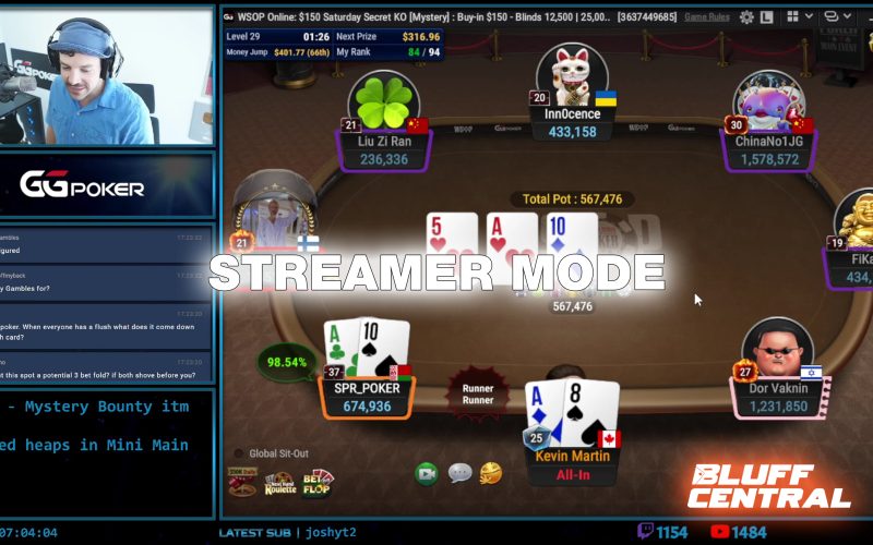 Streamer Mode de GGPoker: 100% Cashback para creadores de contenido