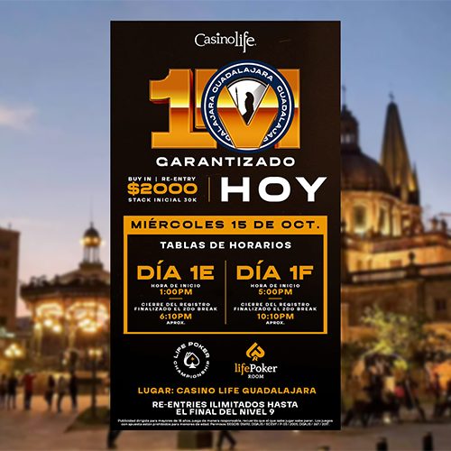 Avanza la acción en el 1M Garantizado de Guadalajara | nuevos clasificados tras los Días 1C y 1D