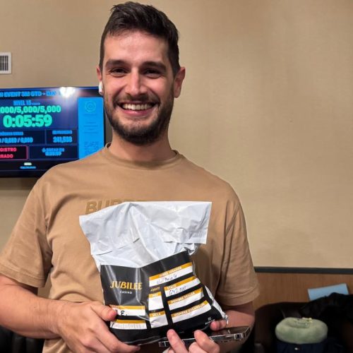 Marcelo llegó más alto en el vuelo 1A del torneo central, en el Festival 6M Garantizados del Casino Jubilee